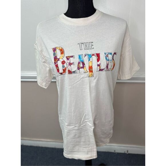 The Beatles Cream Colored Relaxed Boyfriend Short Sleeve Tee Size XXS - Picture 1 of 6